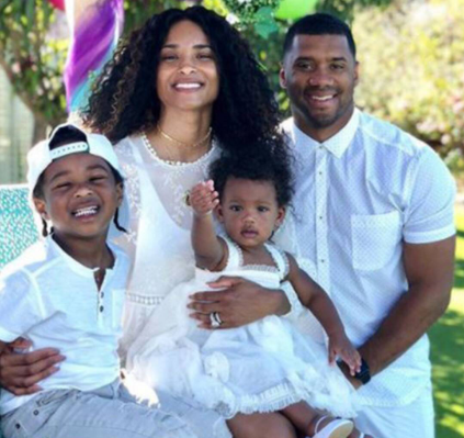 Russell and Ciara with their children. Russell Announcing 3rd baby.