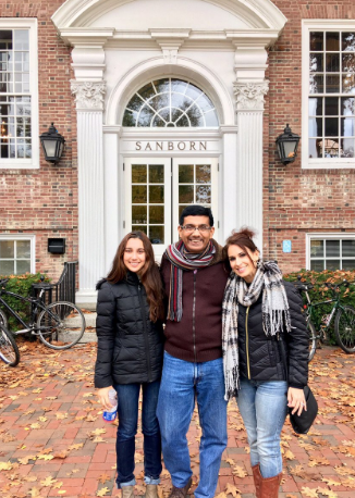 Dinesh D'Souza with his step-daughter and his wife