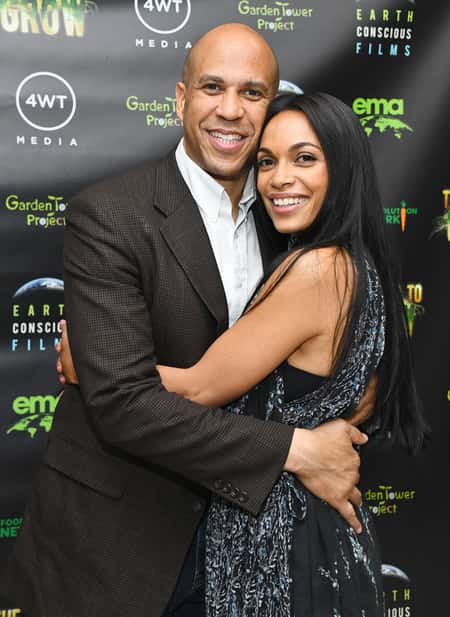 Rosario Dawson with her boyfriend Cory Booker at an event