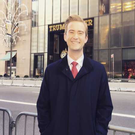Peter Doocy is standing in front of the Trump Tower in New York. Is Steve Doocy's son, Peter Married?