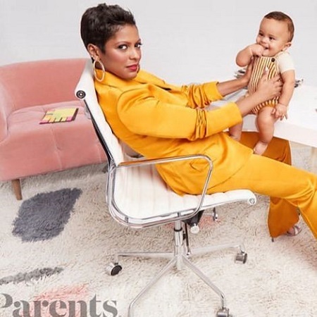 Steven Greener's wife Tamron Hall and a son Moses