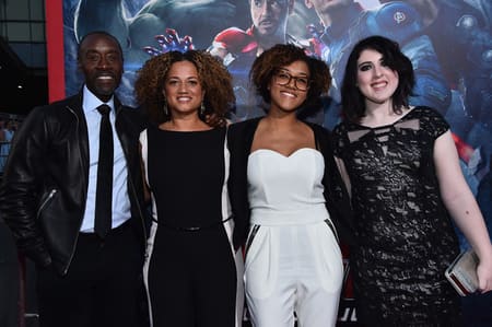 Anaya Cheadle with her parents and friend at the Avengers movie premiere