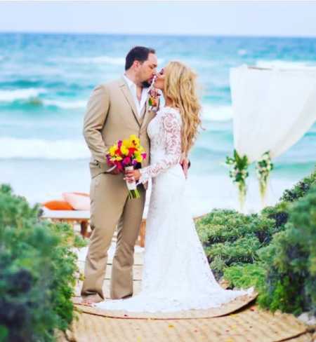 Jason Aldean and Brittany Kerr during their wedding ceremony. What is going in Jason and Brittany's marital life?