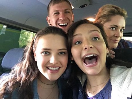 Cassady with her friends and co-stars from the show Love Simon