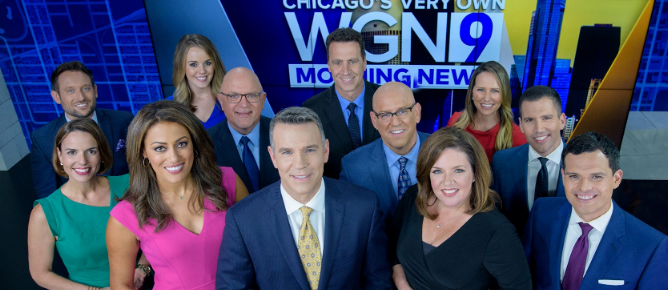Robin Baumgarten And Her Working Colleagues At WGN9 Studio