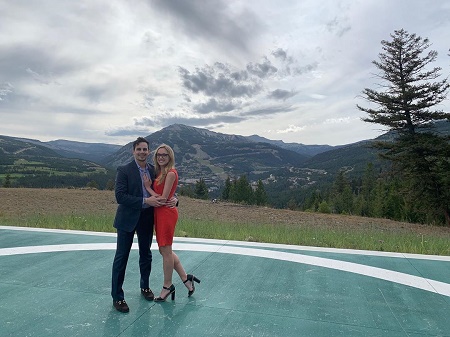 American TV personality, Katherine Timpf and Cameron Frish at Yellowstone Club on August, 18 2019
