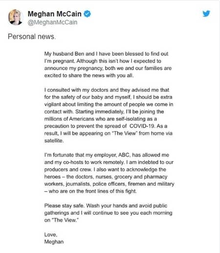 Meghan McCain's Twitter post