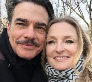 Paula Harwood With Her Husband Peter Gallagher