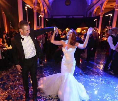 Jaime Edmondson With Her Husband Evan Longoria  Dancing At Ther Wedding Ceremony