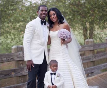 Jada Crawly And Her Husband Chris Paul With Their Son Christopher Emmanuel Paul At Their Wedding