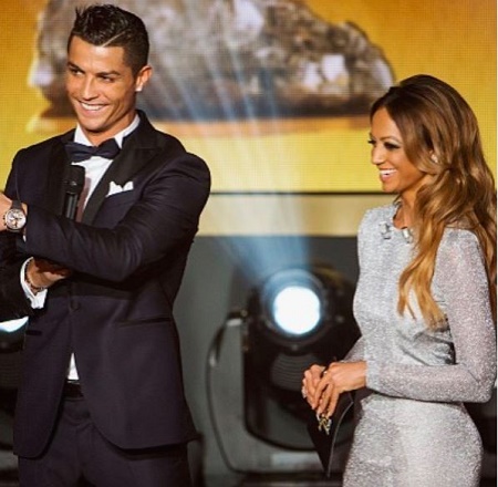 Kate Abdo with CR7, Cristiano Ronaldo During the Worldcup of  2018 at Fox Sports