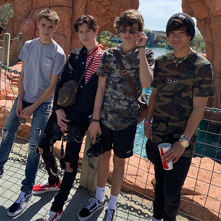 Sam Hurley With His Friends At Universal Studios