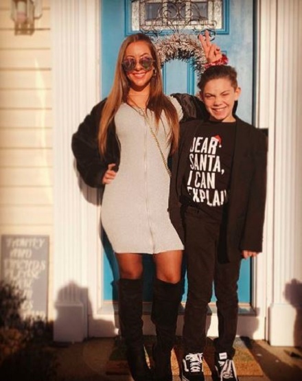 Pauly D's Daughte  Amabella's Mom, Amanda With Her Son