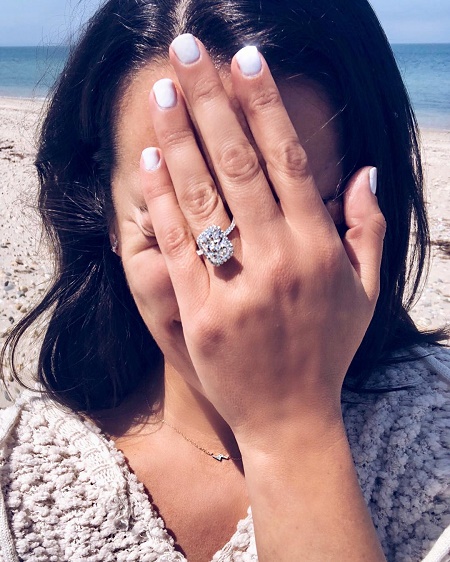 Lea Michele Sarfati, known professionally as Lea Michele's Flaunting her Enagement Ring