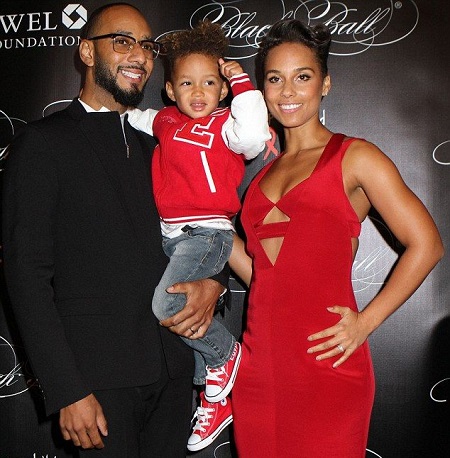 Egypt Daoud Dead Attend the Keep A Child Alive's 10th Annual Black Ball in 2013 With his Parents,Alicia Keys, and Swizz Beatz