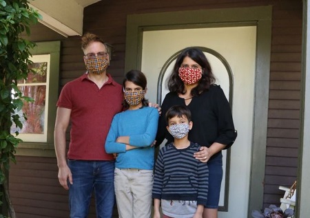 Sonali Kolhatkar with her husband and two adorbale kids