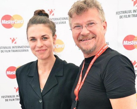 The Romanian actress Ana Ularu with her father Nicole Ularu (Nic).