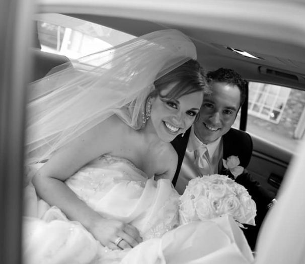 Kelly Sasso with her husband Nicolas Sasso on their wedding day.