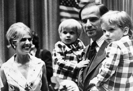 Joe Biden With His First Wife, Neilia Hunter, and Two Sons, Beau, and Hunter