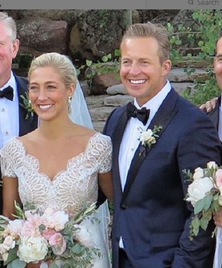 Chris Wragge and his wife Sarah Siciliano Wragge tied the wedding knot on July 19, 2015, at the Brush Creek Ranch.