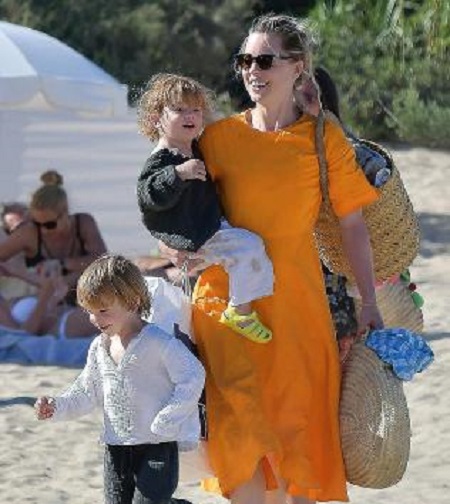  Melissa George With Her Little Sons, Raphael and Solal Blanc