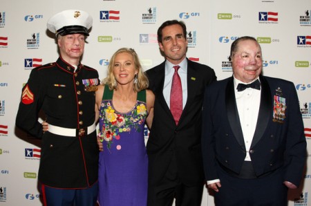 Bob and his wife, Lee with injured military veterans.