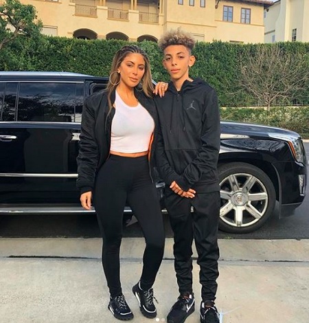 Justin Pippen With His Mother, Larsa Pippen