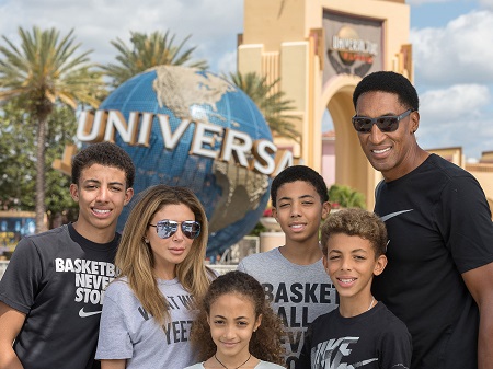 cottie Pippen With His Second Wife, Larsa Pippen With Their Four Children ScottyJr., Preston, Justin, Sophia Pippen