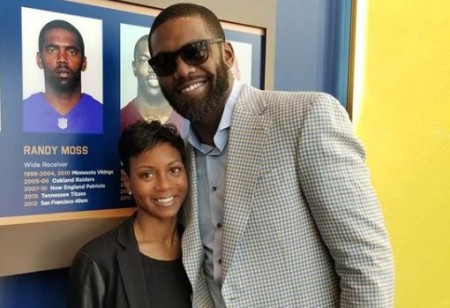 Randy Moss with his wife, Lydia.