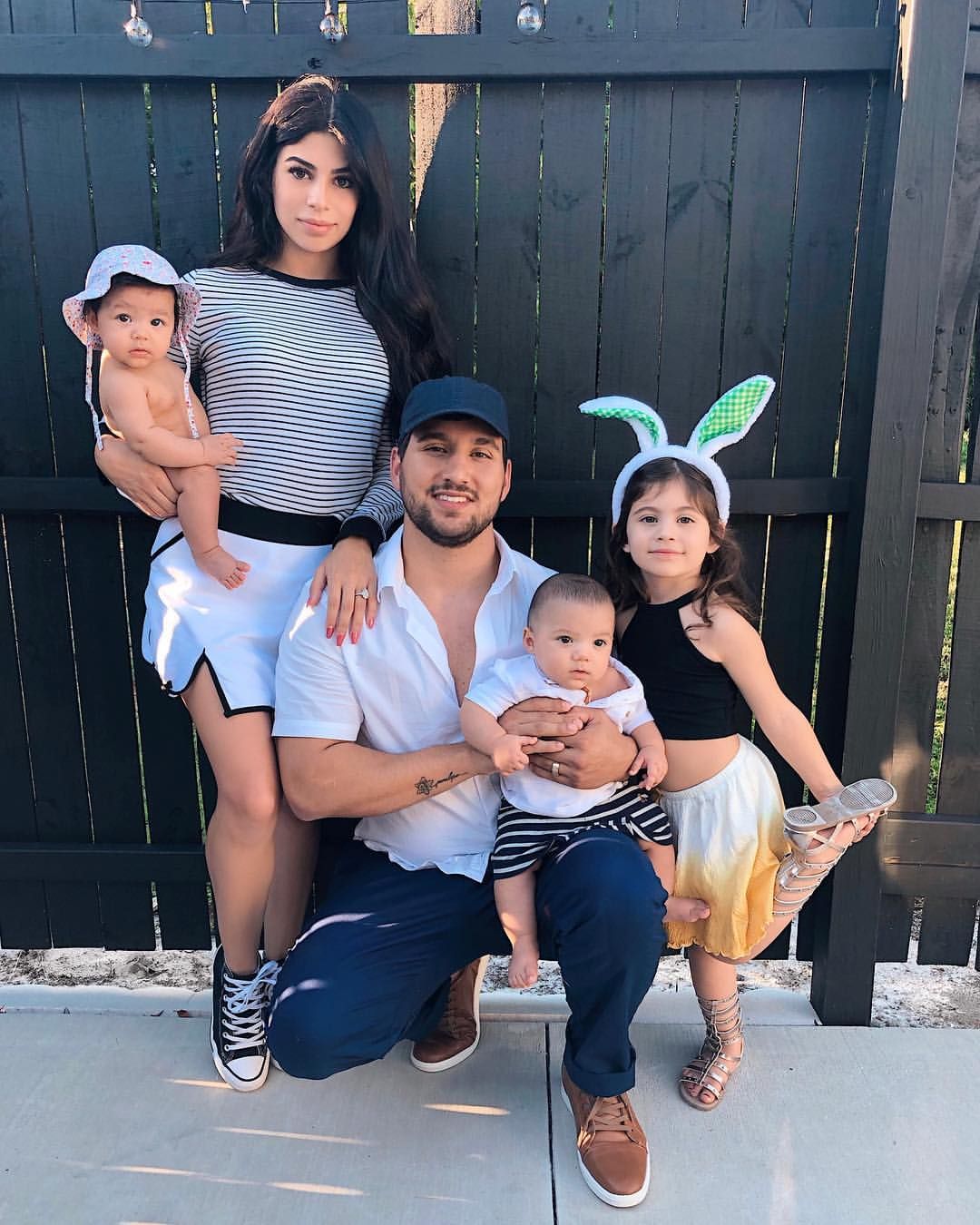 The talented YouTuber, Juliette with her husband and three children.