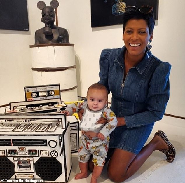 Moses Greener with her mother, Tamron Hall.