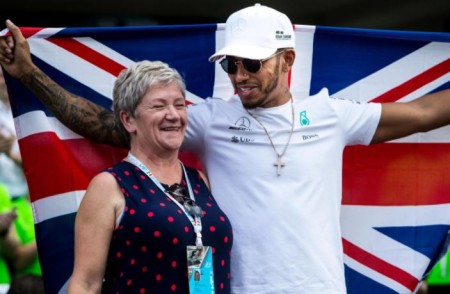 Carmen and her Formula One champion, Lewis.