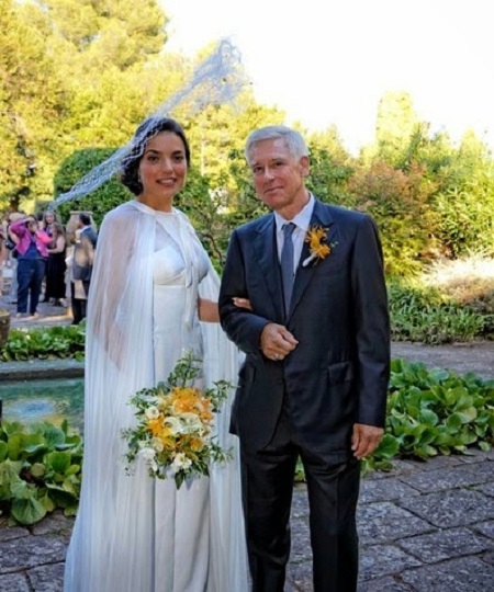  Mariana Teixeira De Carvalho and Adam Clayton During Their Wedding Day