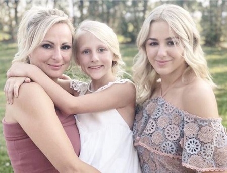  The entertainment personality Chloe Lukasiak (right) with her mother Christi Lukasiak and sister Clara Lukasiak.