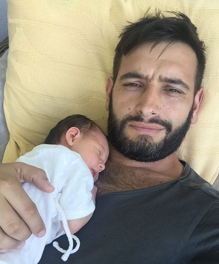  Dan Cadan's Holding His New Born Daughter, Teddy Cadan, Born in 2015