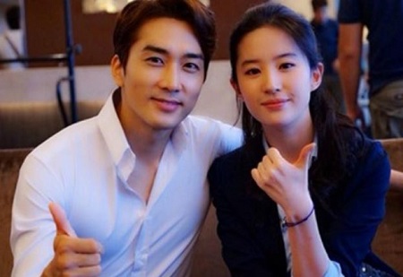 Liu Yifei and Song Seung-Heon has worked together in the film The Third Way of Love (2015).