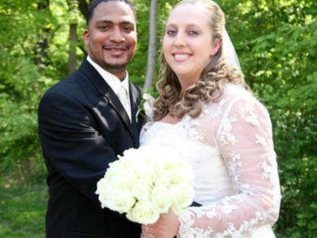 Corrie Bird and her husband, Trent Batson on their wedding day.