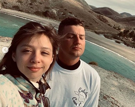 The actress, Anna Lore, and a wrestler, Ryan Nemeth, enjoy their vacation together.