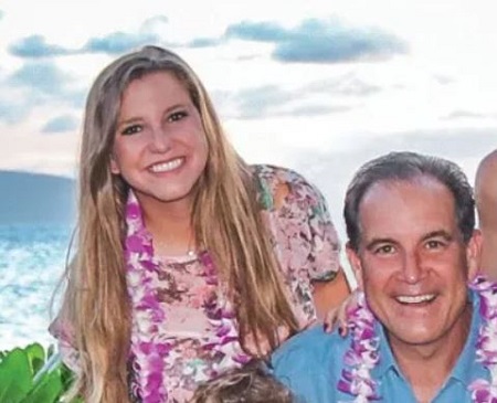 Jim Nantz, who shared a daughter, Caroline (left), with his ex-wife, Ann Lorraine Carlsen, is ordered to pay $916,000 a year as per the divorce settlement. 