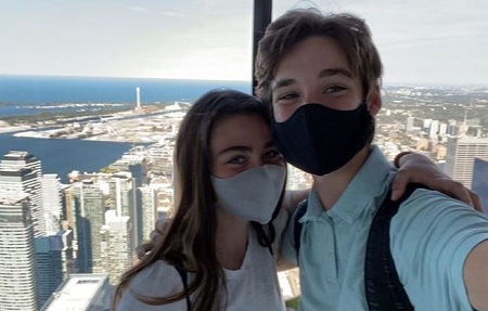 Dylan Kingwell and Lola Flanery pictured at CN Tower, Toronto, Ontario.