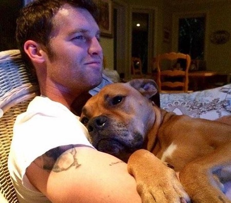  The actor Jared Keeso with his pet dog, Gus.