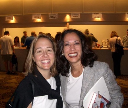 Andrea Steele with the United States 49th (current) Vice President, Kamala Harris (right).