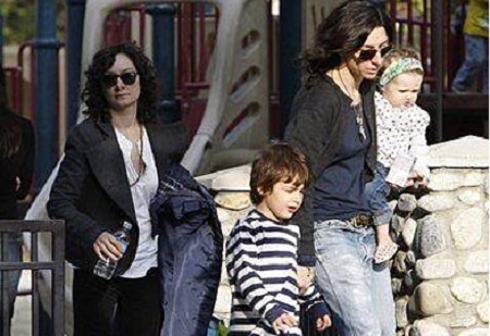 Sara Gilbert and Allison Adler With Their Children, Levi Hank and Sawyer Jane