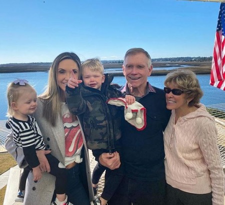 Robert Yunaska and Luke Yunaska With Their Grandkids, Eric and Carolina Trump and a Daughter Lara at Wrightsville Beach, North Carolina