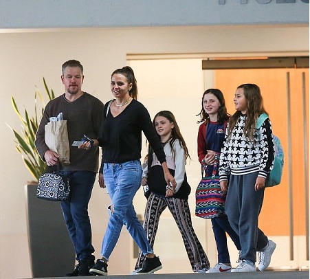 Luciana Barroso and Matt Damon Has Three Daughters, Gia, Stella and Isabella