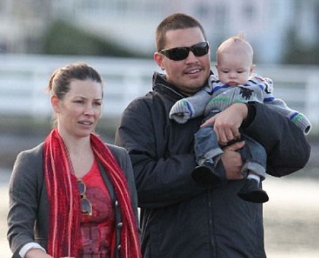 Evangeline Lilly with her love partner, Norman Kali, and a son