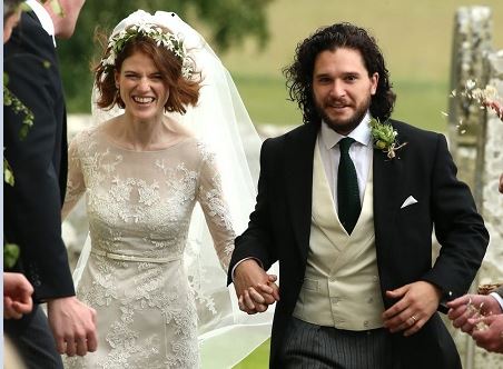 Kit Harington and Rose Leslie During Their Wedding Day