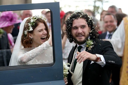 Game of Thrones, Kit Harington and Rose Leslie During Their Marriage Day