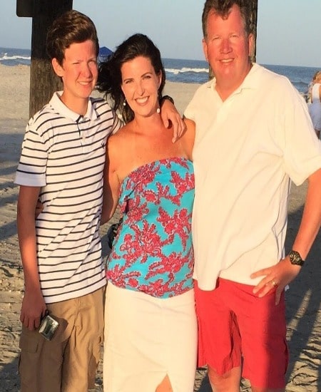Stacey Frey with her beloved husband, John Kosich and their son, Aidan Kosich during summer holidays. What does Stacey's husband do for a living?