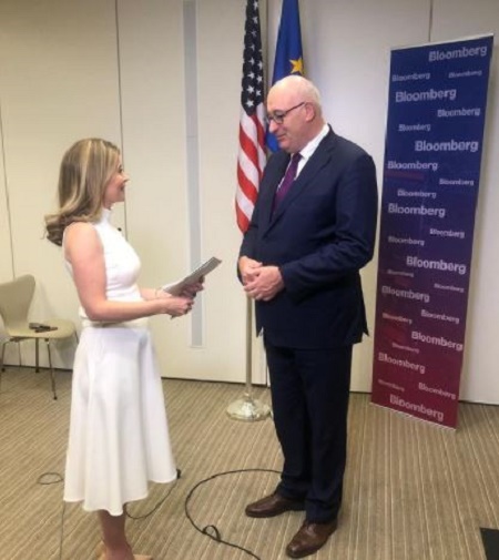 Vonnie Quinn's Taking an Interview With EU Trade Commissioner Phil Hogan 